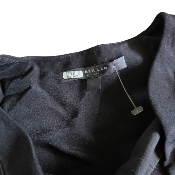 Derek Lam Black Sara Lace Up Silk Blouse 2 - Picture 4 of 5